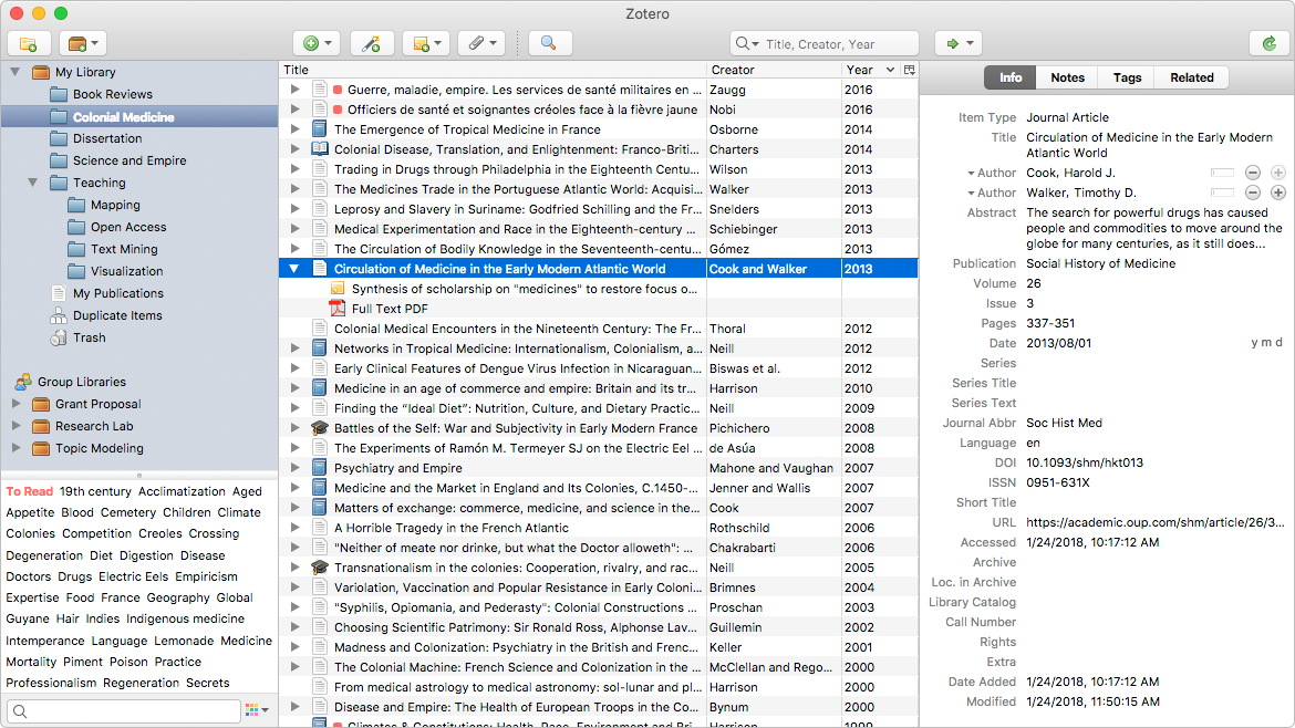 Zotero is a free, open-source software for managing scientific literature